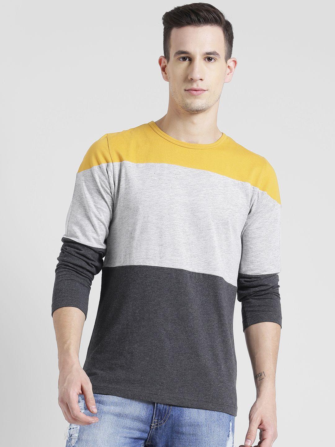 rigo-men-grey-colourblocked-round-neck-t-shirt