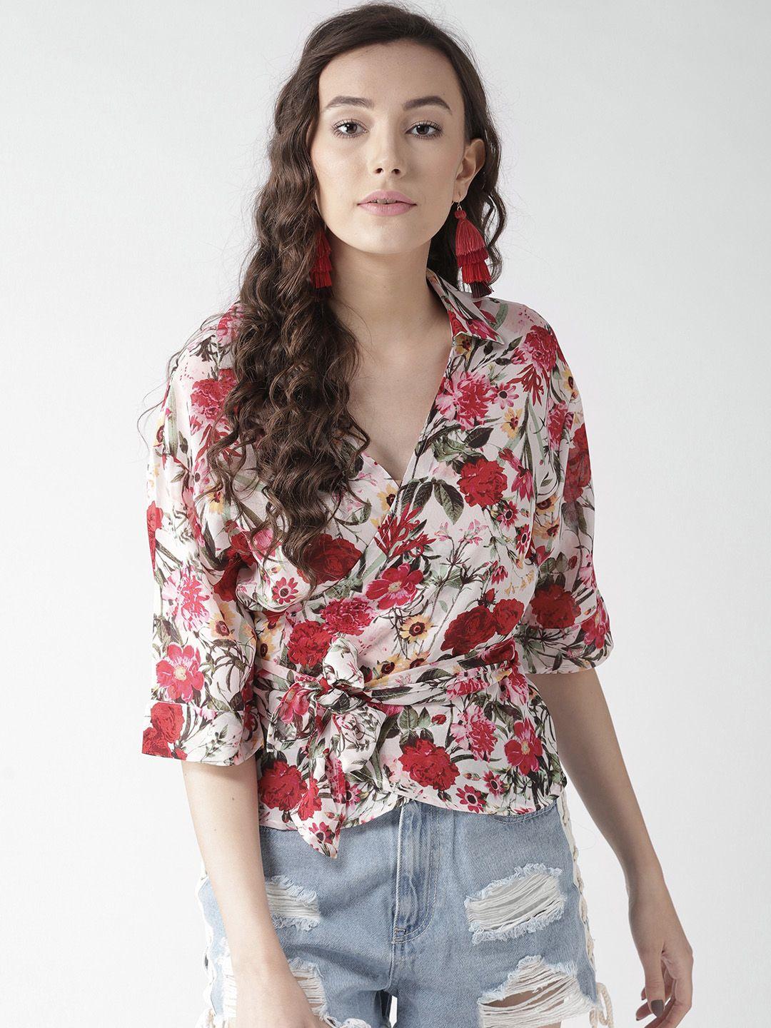 style-quotient-women-white-&-red-printed-wrap-top