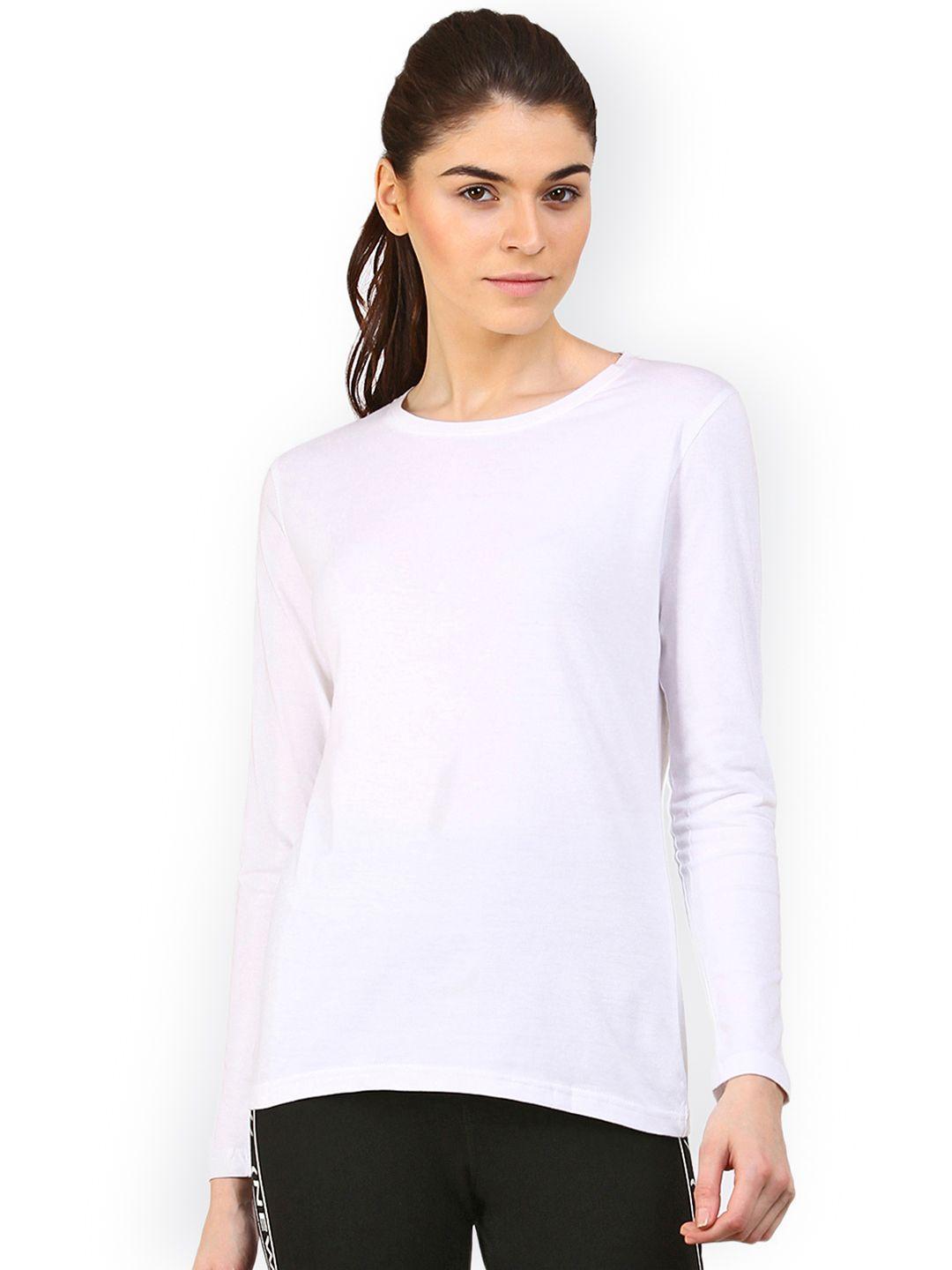 appulse-women-white-solid-round-neck-t-shirt