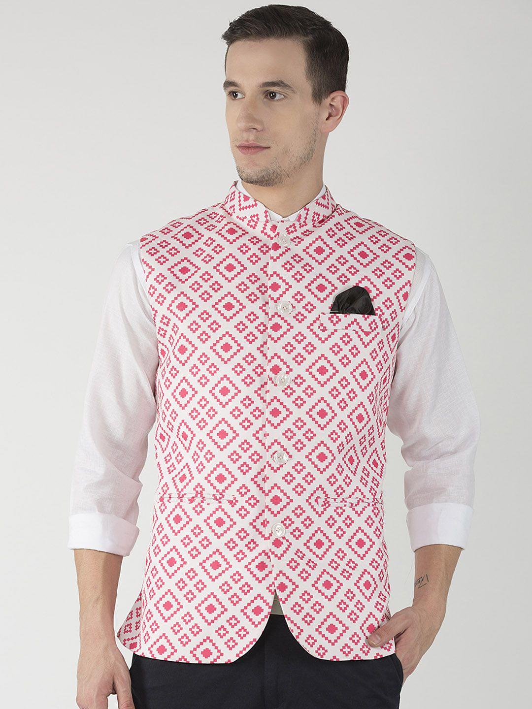 hangup-cream-&-pink-printed-nehru-jacket