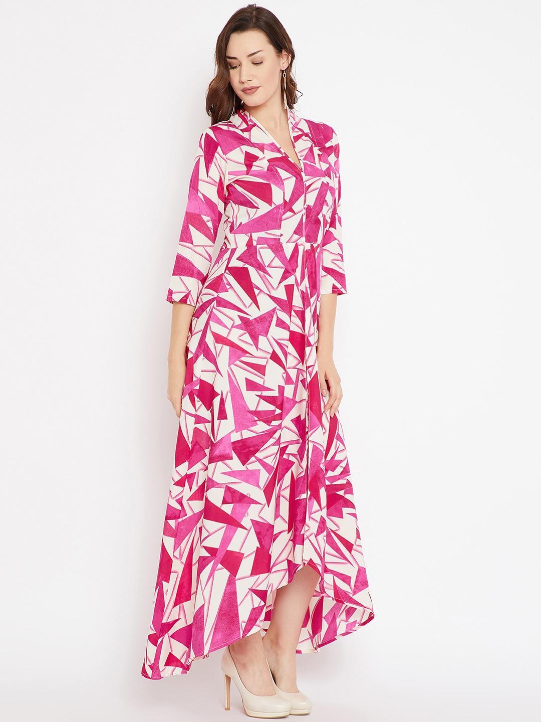 cottinfab-women-pink-&-white-printed-maxi-dress