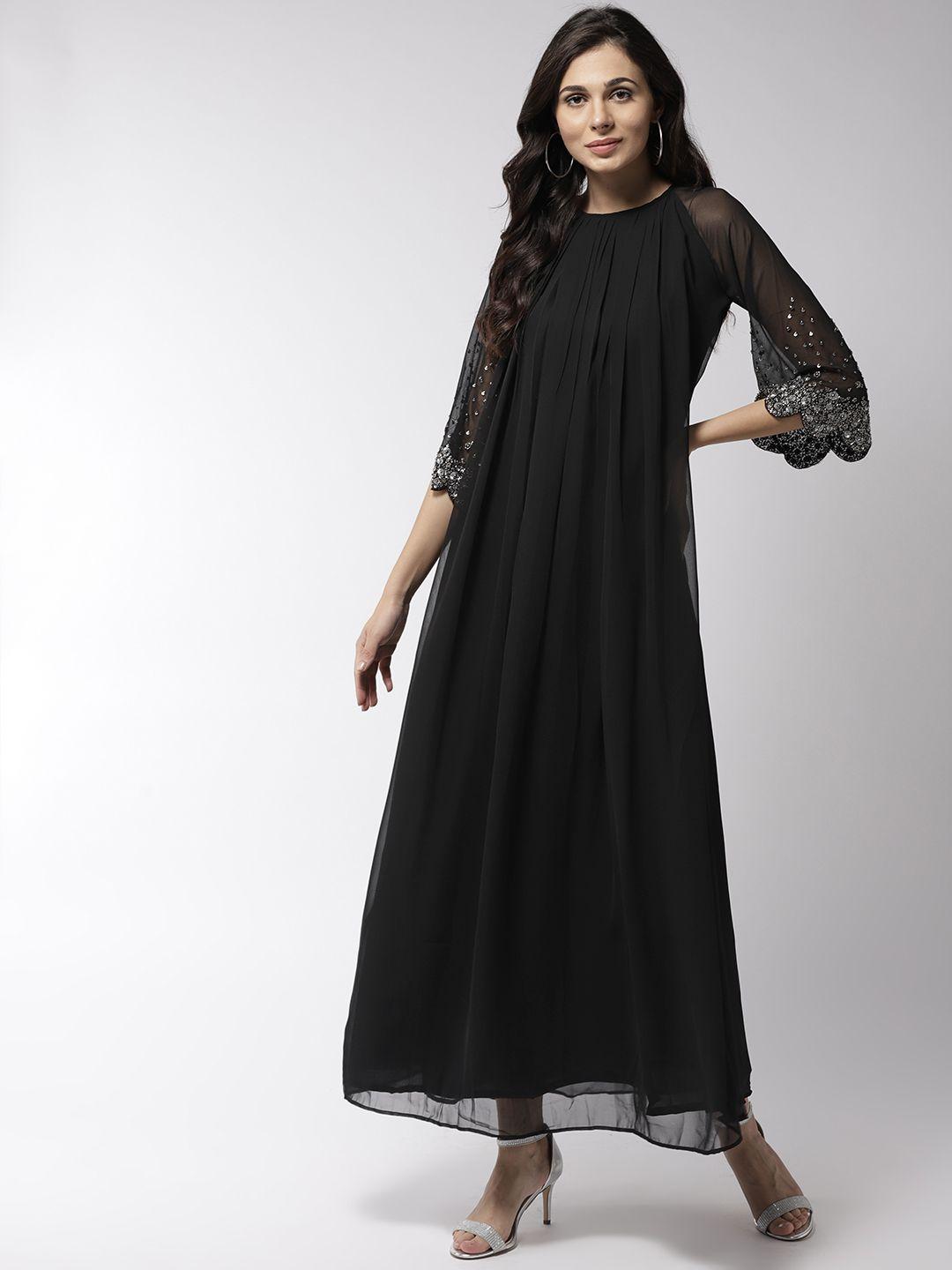 mish-women-black-solid-maxi-dress