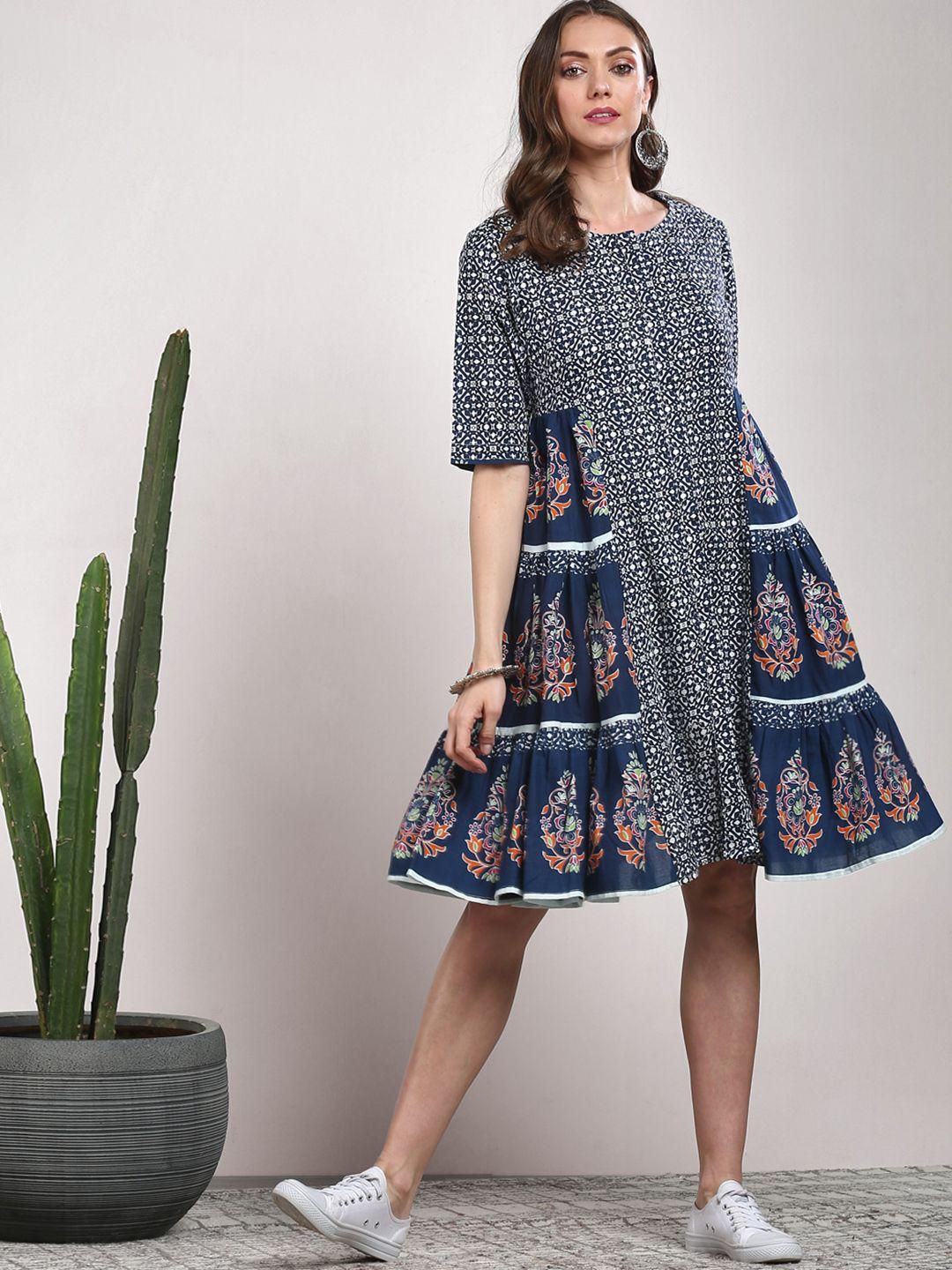 sangria-navy-blue-abstract-printed-cotton-a-line-dress