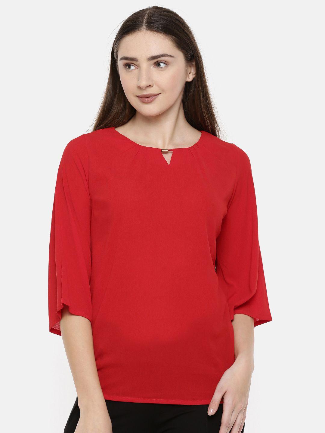 park-avenue-women-red-solid-top