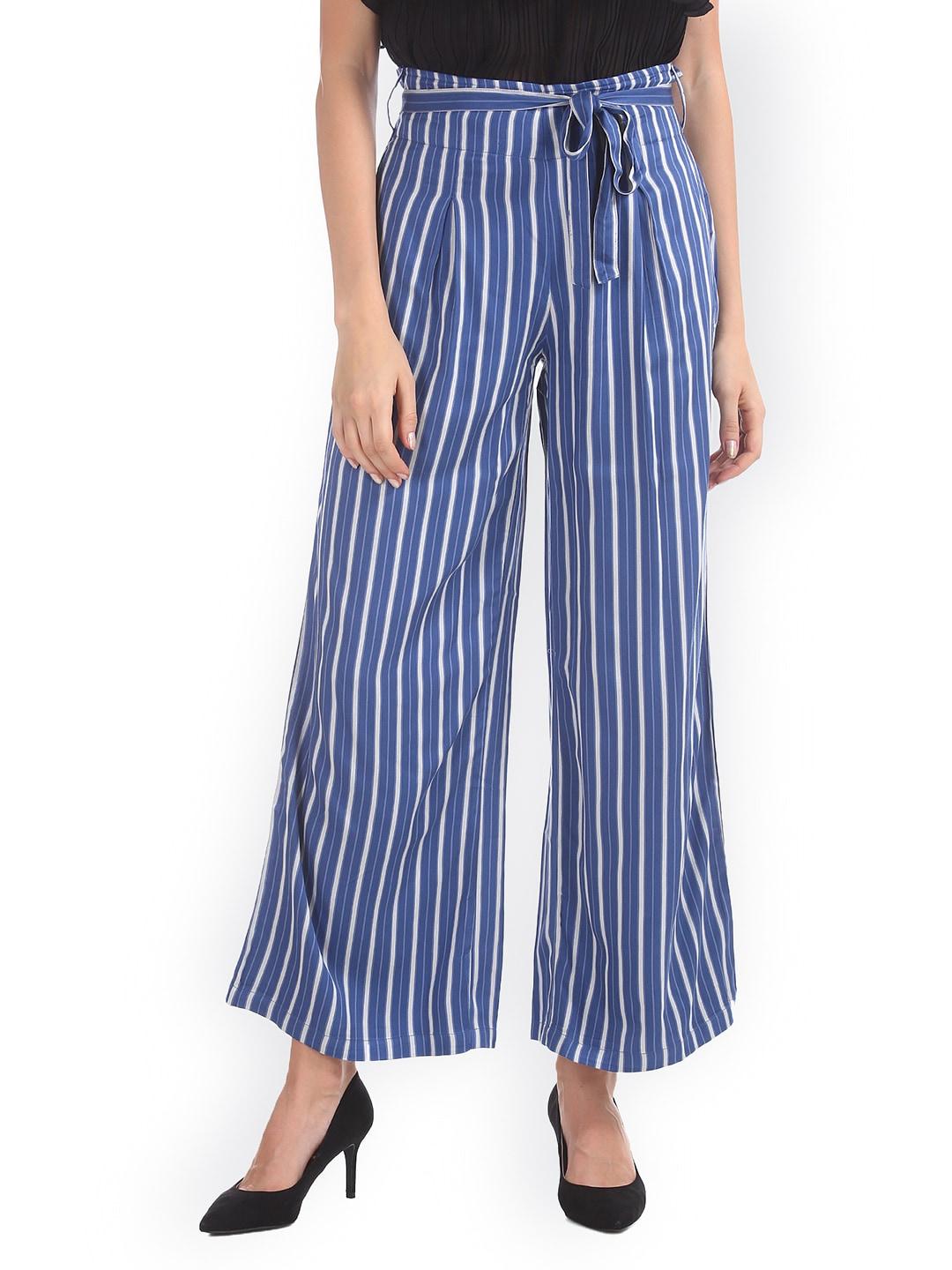u.s.-polo-assn.-women-women-navy-blue-&-white-flared-striped-parallel-trousers