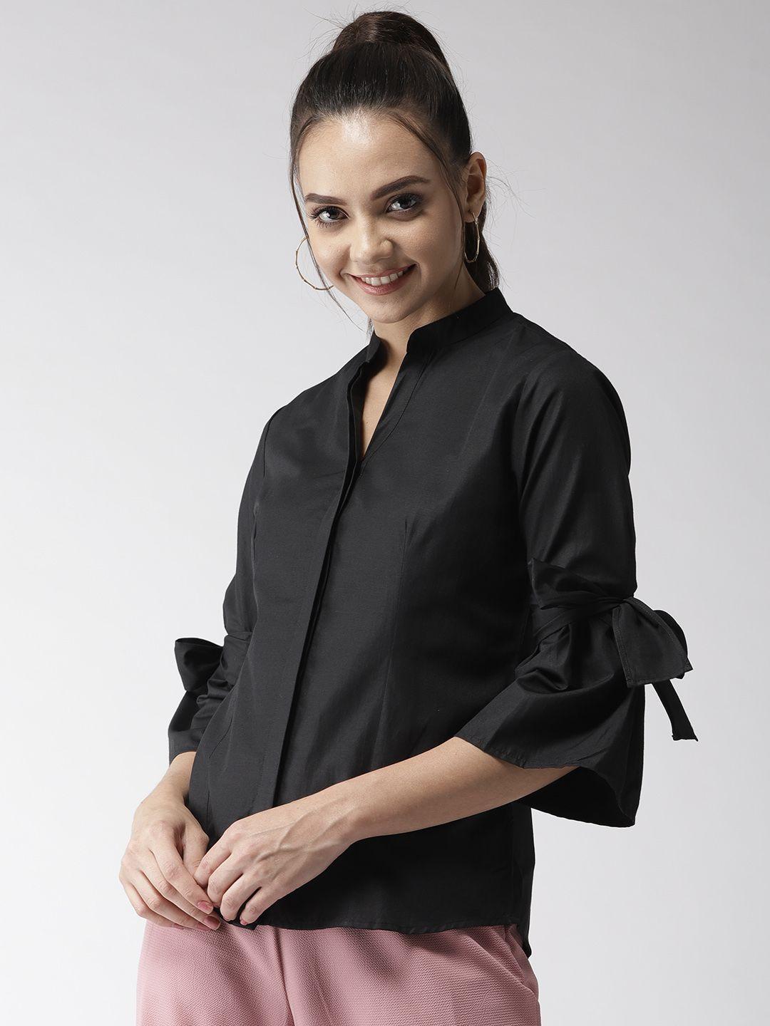 style-quotient-women-black-solid-casual-shirt