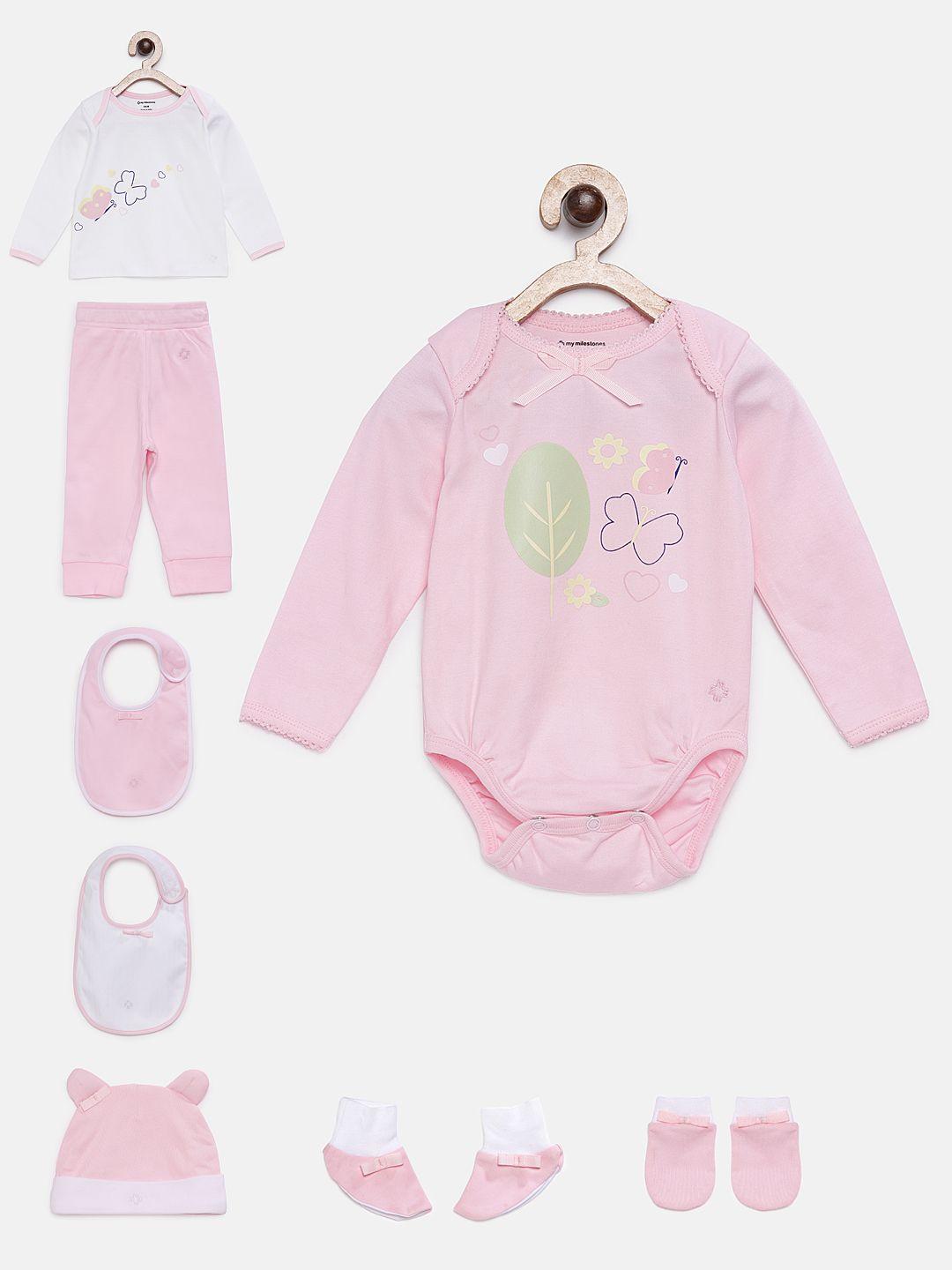 my-milestones-unisex-pink-printed-clothing-gift-set