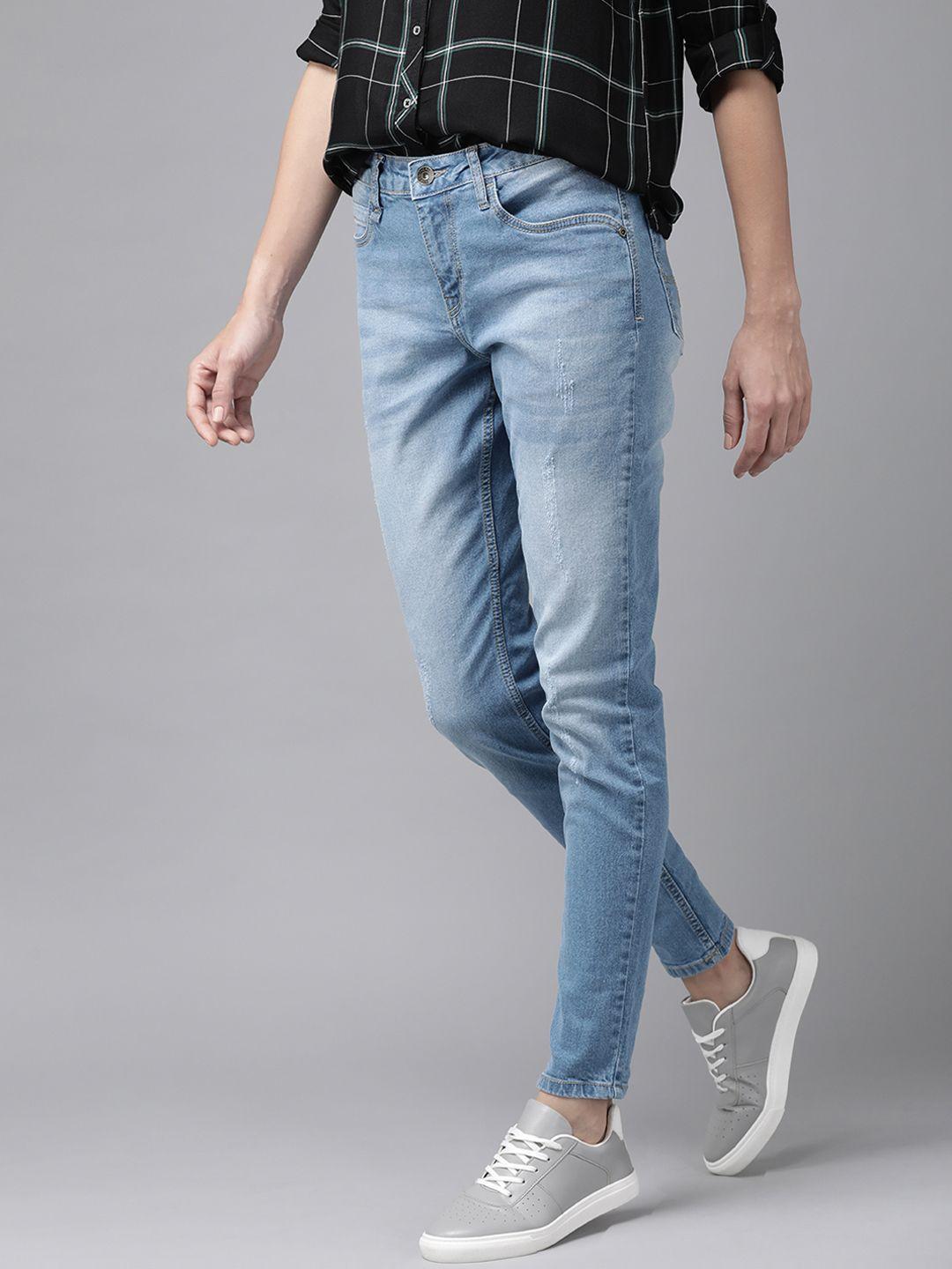roadster-women-blue-skinny-fit-mid-rise-low-distress-stretchable-jeans