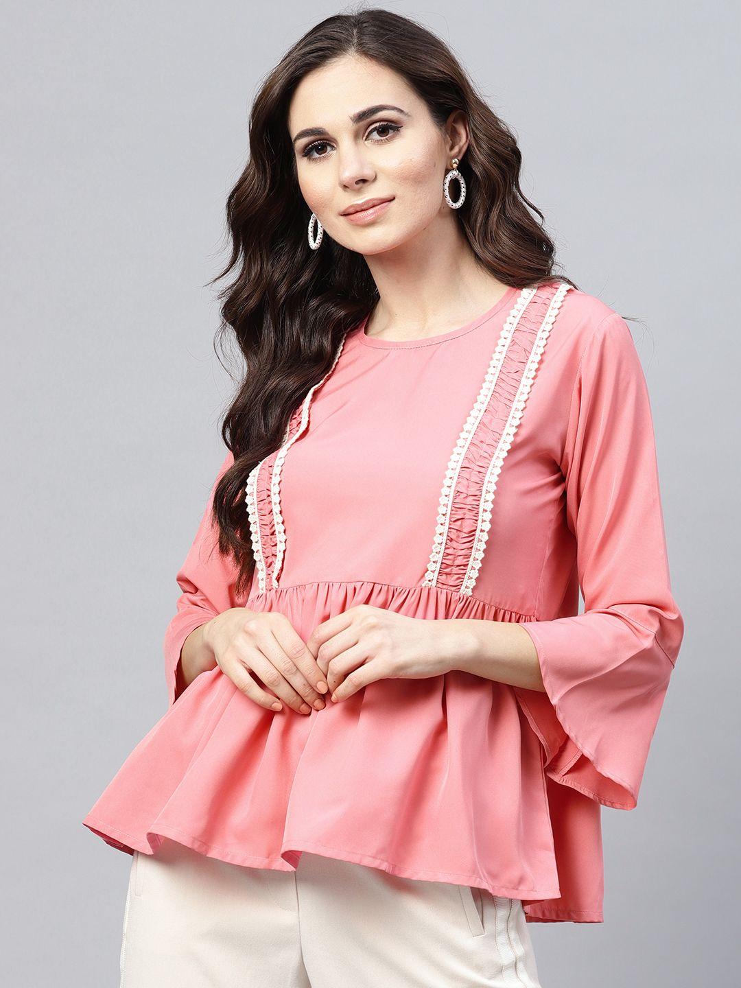bhama-couture-women-pink-solid-a-line-top
