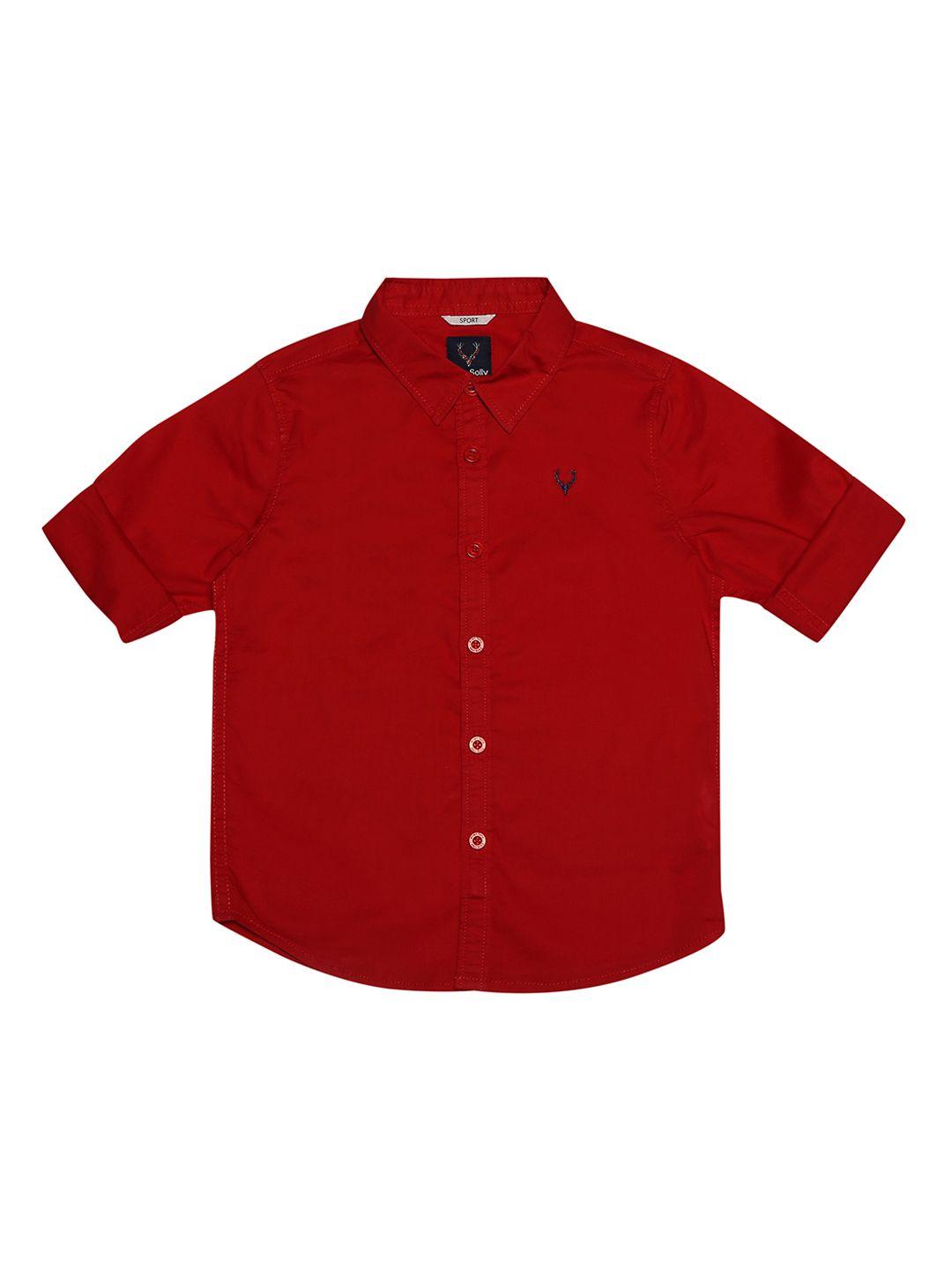 allen-solly-junior-boys-red-regular-fit-solid-casual-shirt