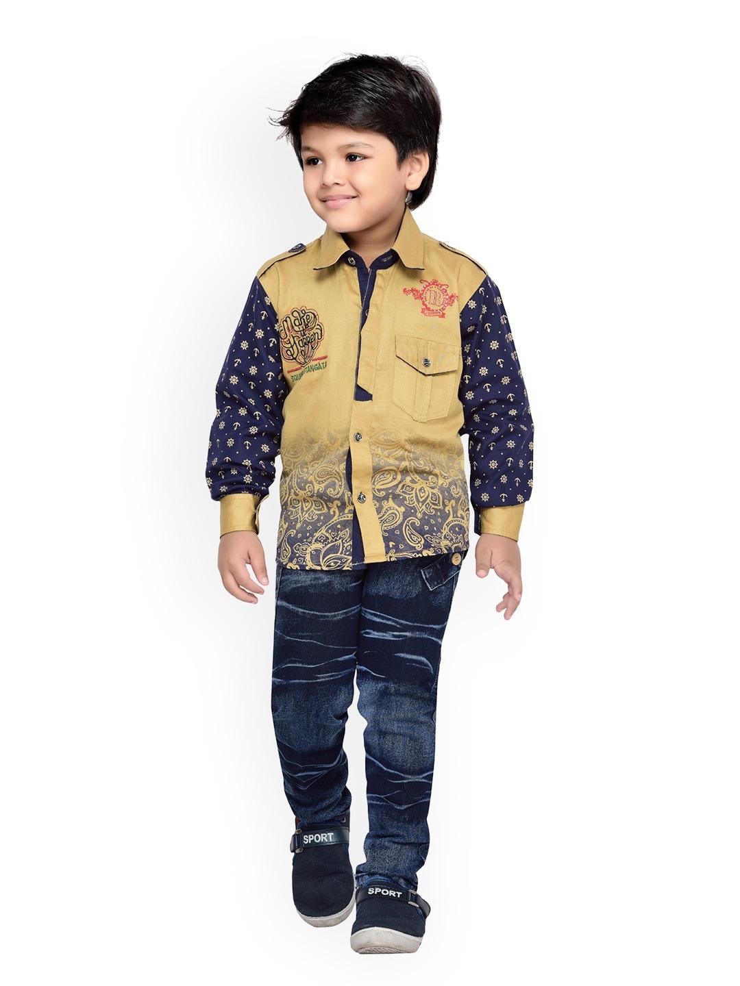 kidling-boys-brown-&-blue-printed-shirt-with-jeans