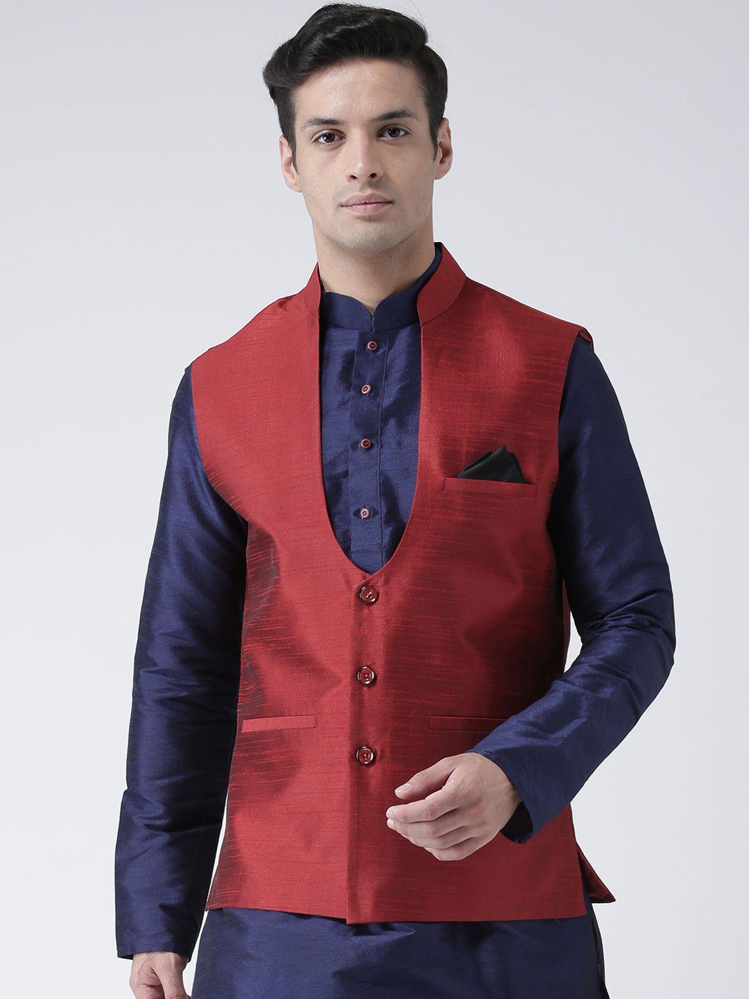 deyann-men-maroon-woven-nehru-jacket
