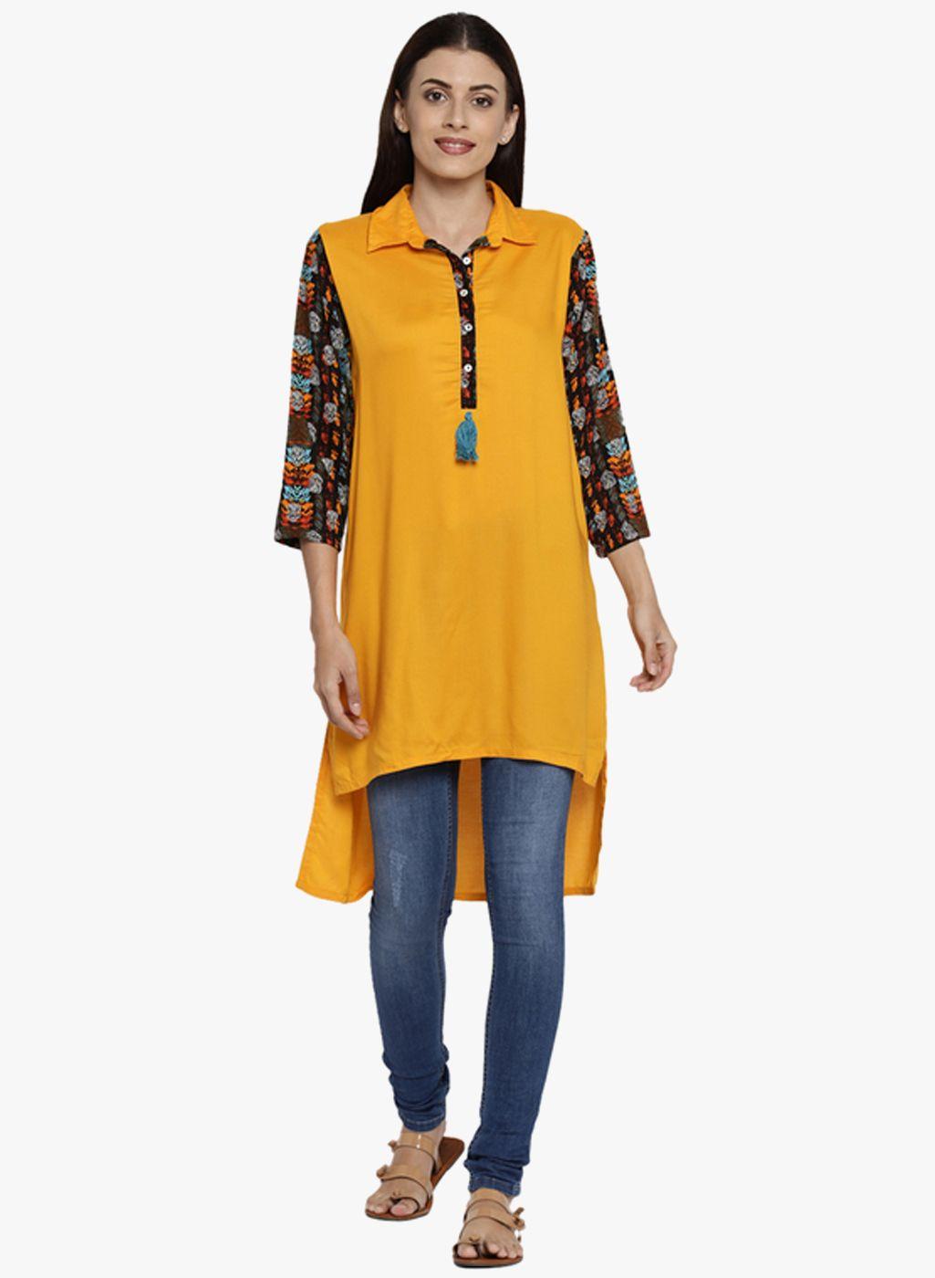 akkriti-by-pantaloons-women-yellow-printed-detail-tunic