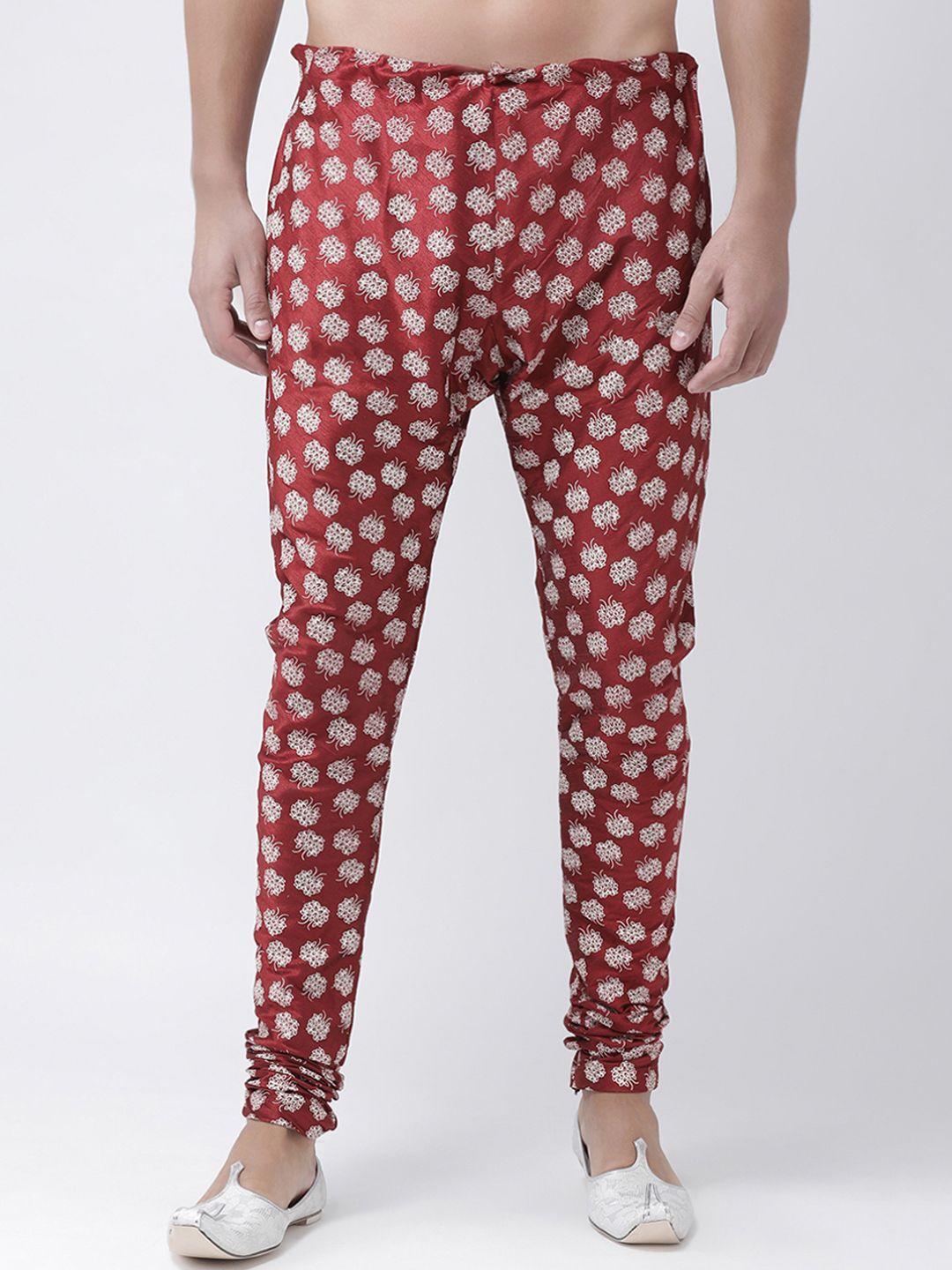 deyann-men-maroon-printed-silk-pyjamas