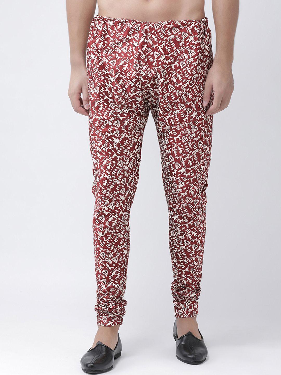 deyann-men-maroon-printed-silk-pyjamas