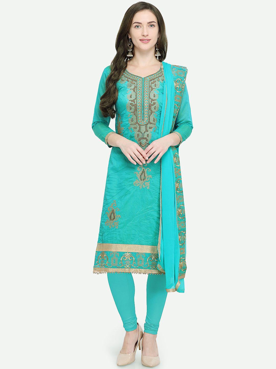 blissta-turquoise-blue-cotton-blend-unstitched-dress-material