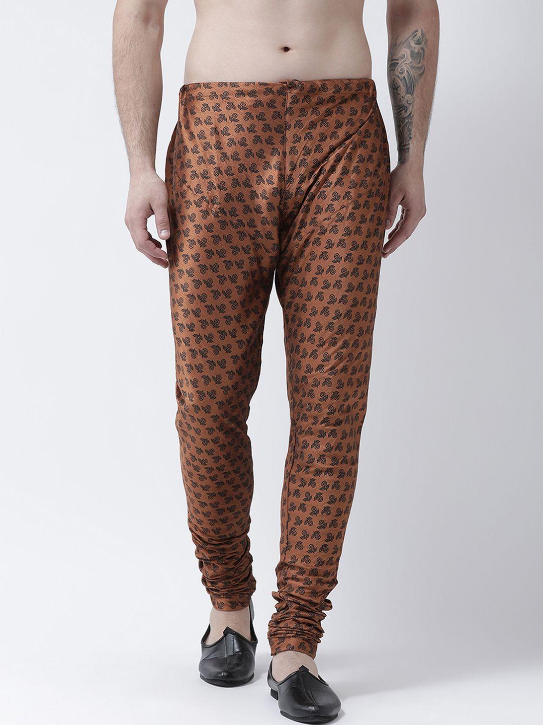 deyann-men-copper-toned-printed-churidar-length-pyjama