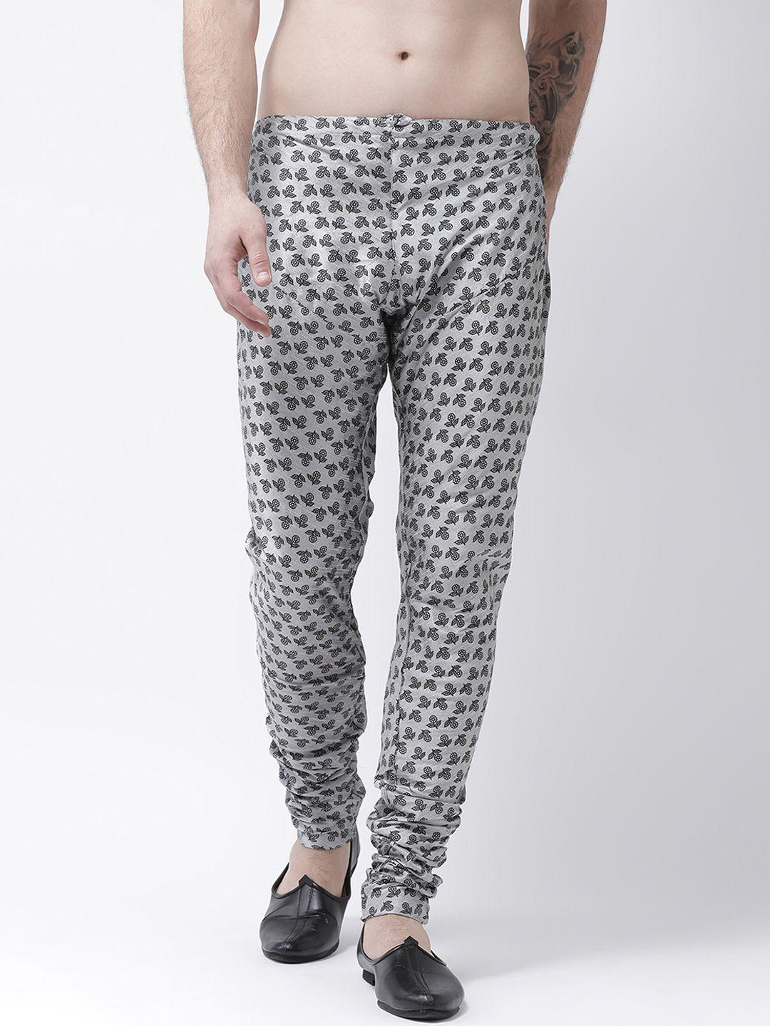 deyann-men-silver-toned-printed-dupion-silk-churidar-length-pyjama