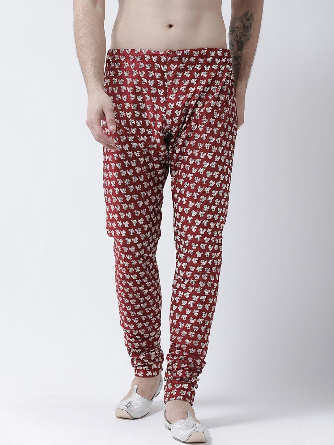 deyann-men-red-printed-churidar-length-pyjama