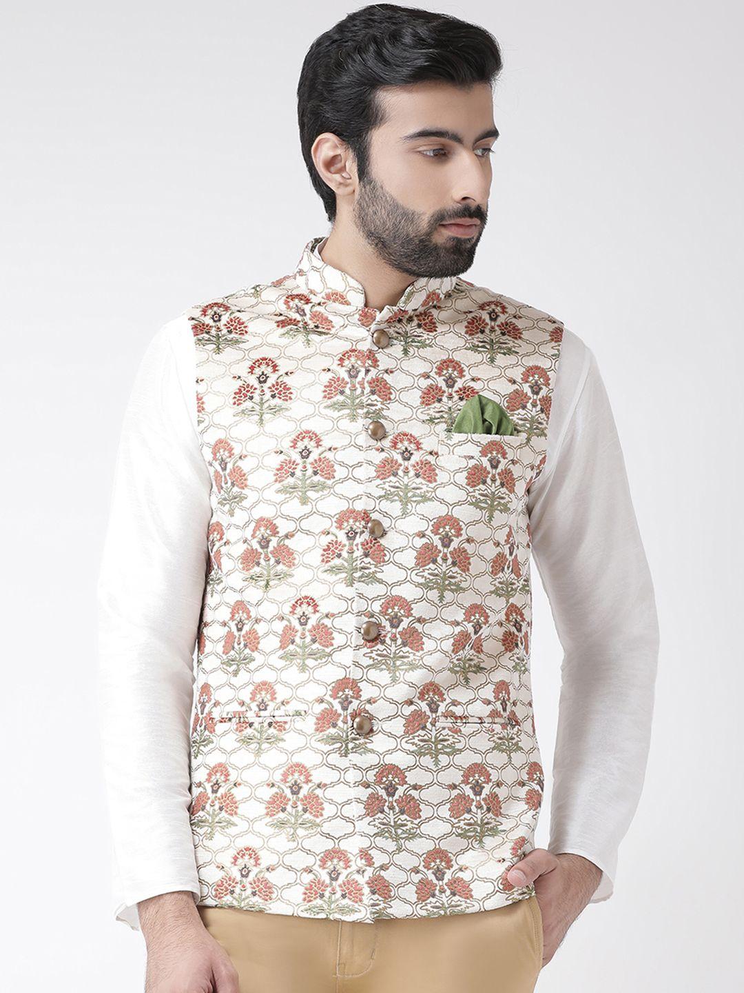 kisah-men-off-white-&-red-printed-nehru-jackets