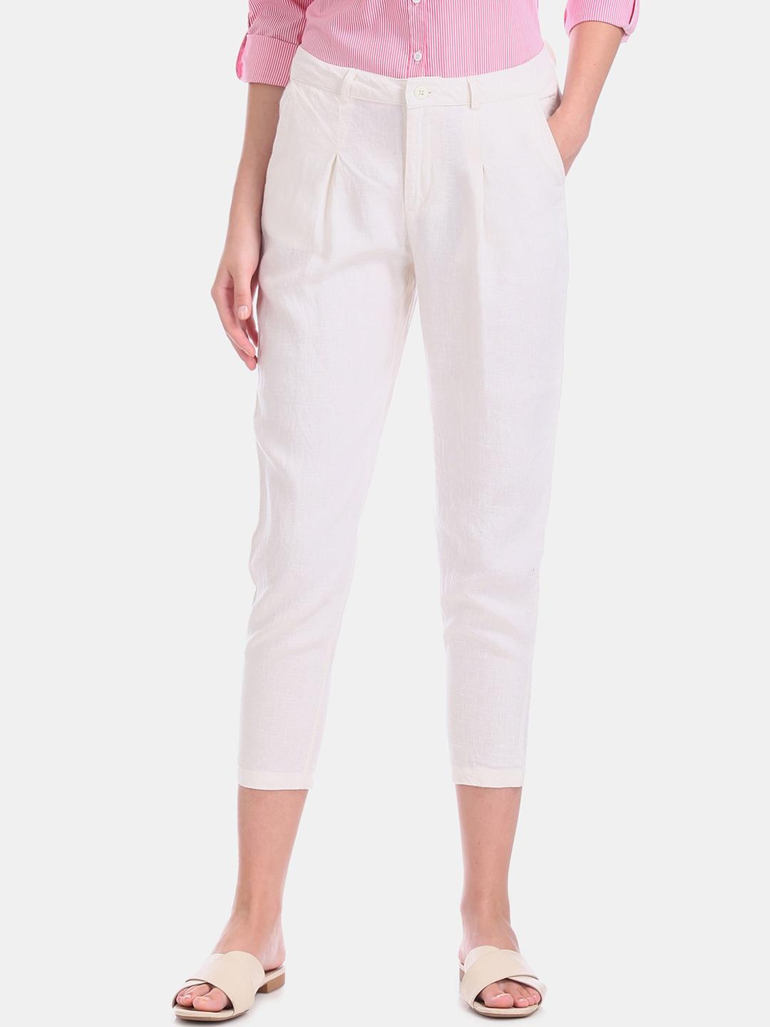 u.s.-polo-assn.-women-white-straight-fit-solid-three-fourth-length-peg-linen-trousers