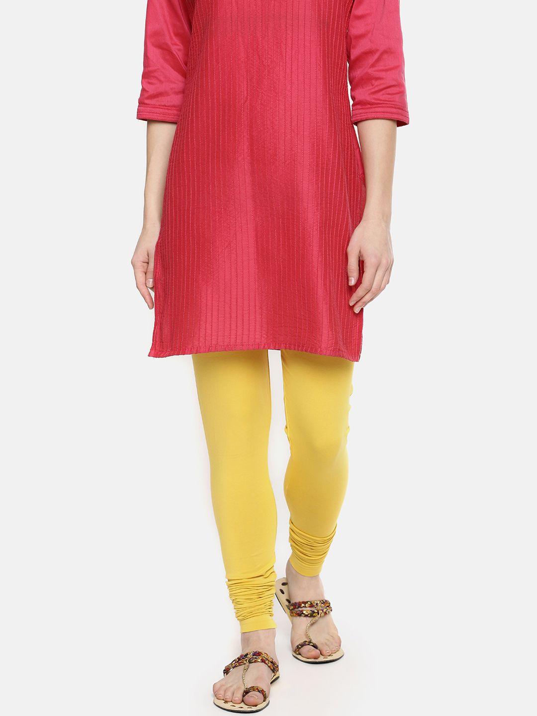 dollar-missy-women-yellow-solid-churidar-length-leggings