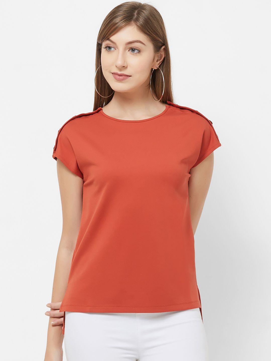 109f-women-rust-orange-solid-top