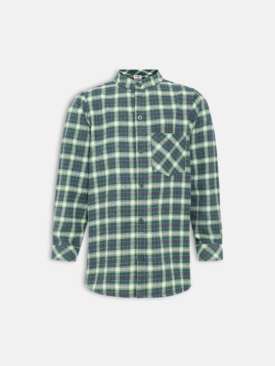 oxolloxo-boys-green-regular-fit-checked-formal-shirt