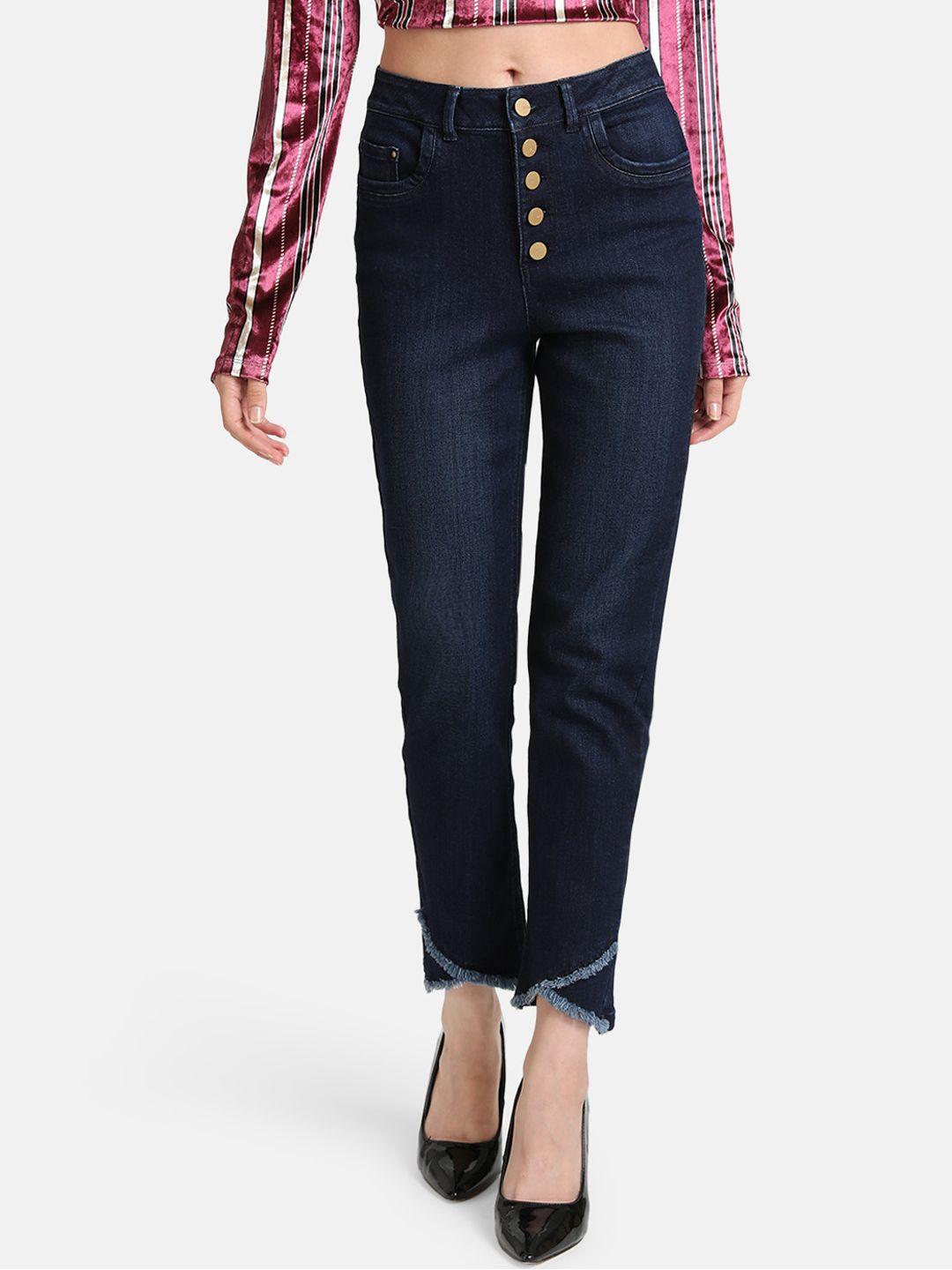 kazo-women-navy-blue-slim-fit-mid-rise-clean-look-jeans