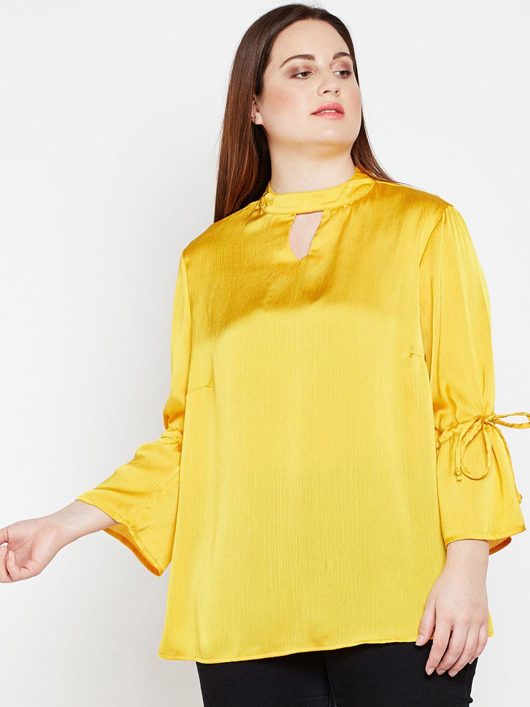 oxolloxo-women-yellow-solid-a-line-top