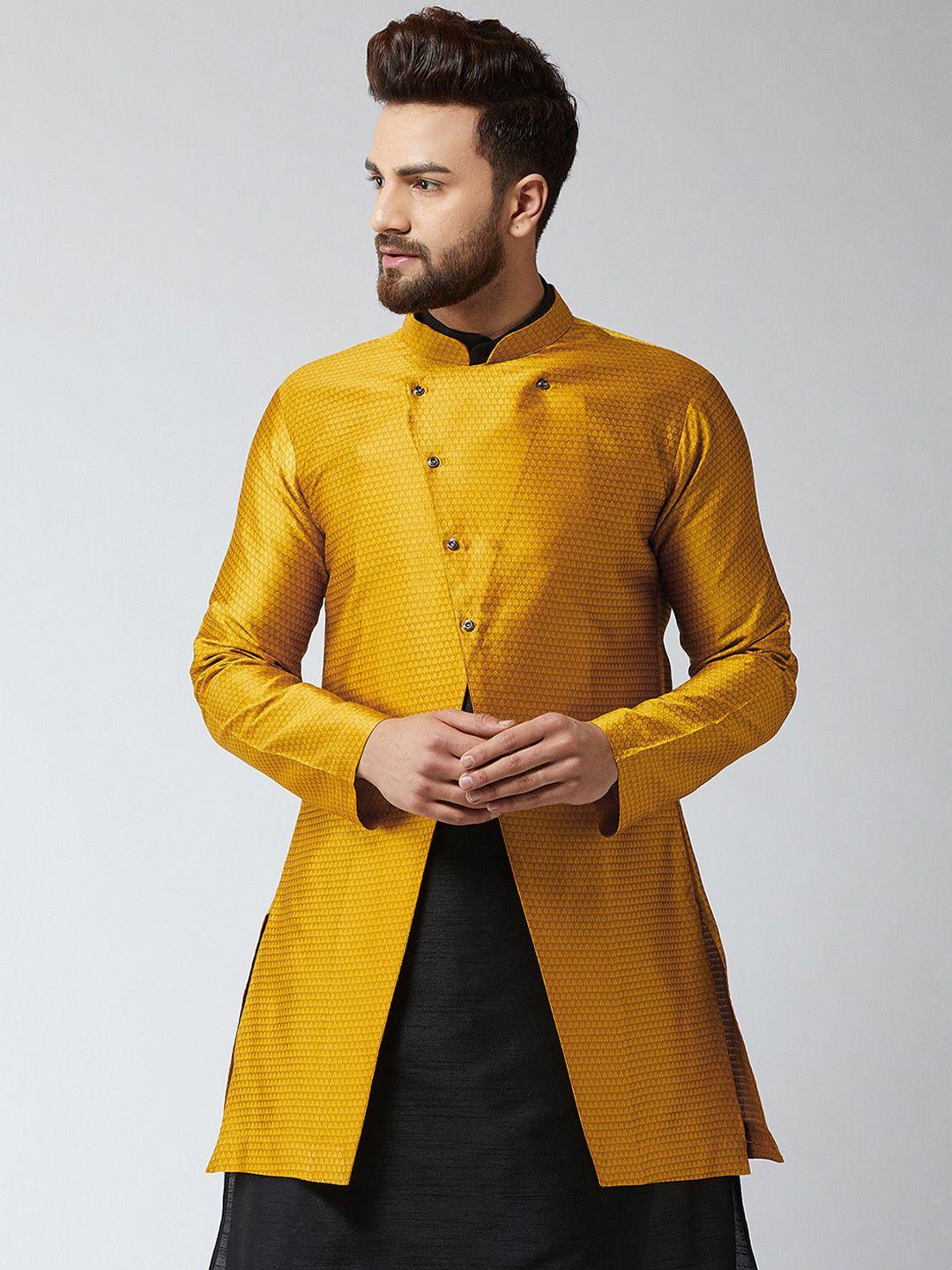 sojanya-mens-mustard-woven-design-sherwani-jacket