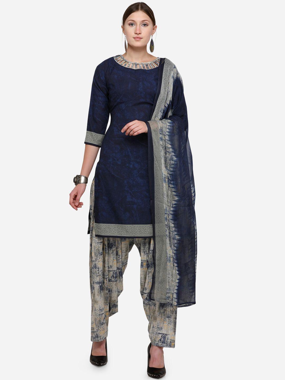 rajnandini-navy-blue-&-beige-printed-unstitched-dress-material