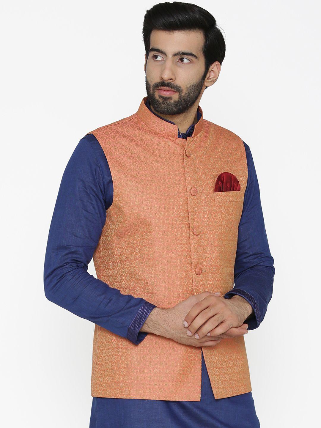 wintage-men-orange-nehru-jacket