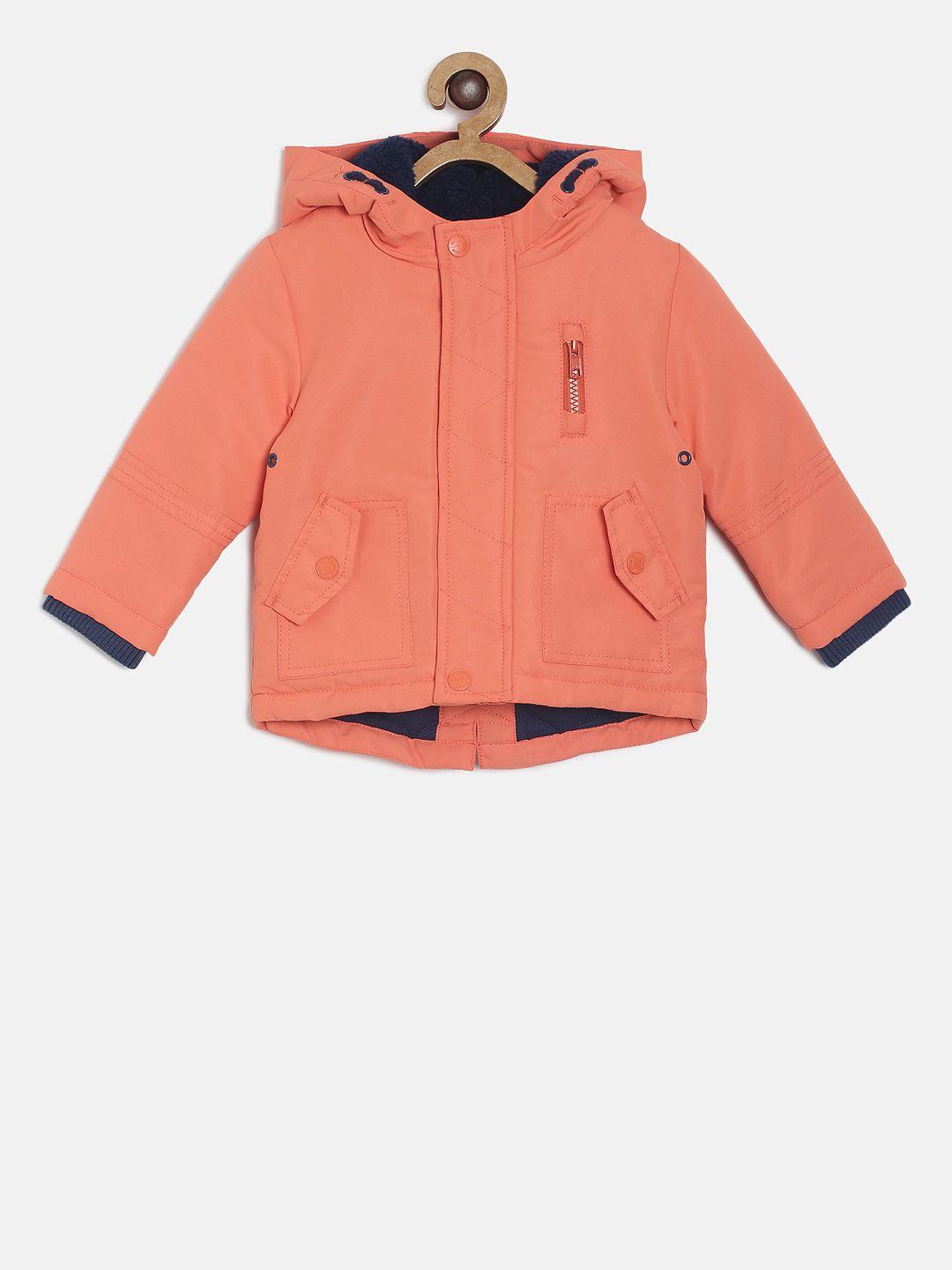 mini-klub-boys-coral-orange-solid-padded-jacket