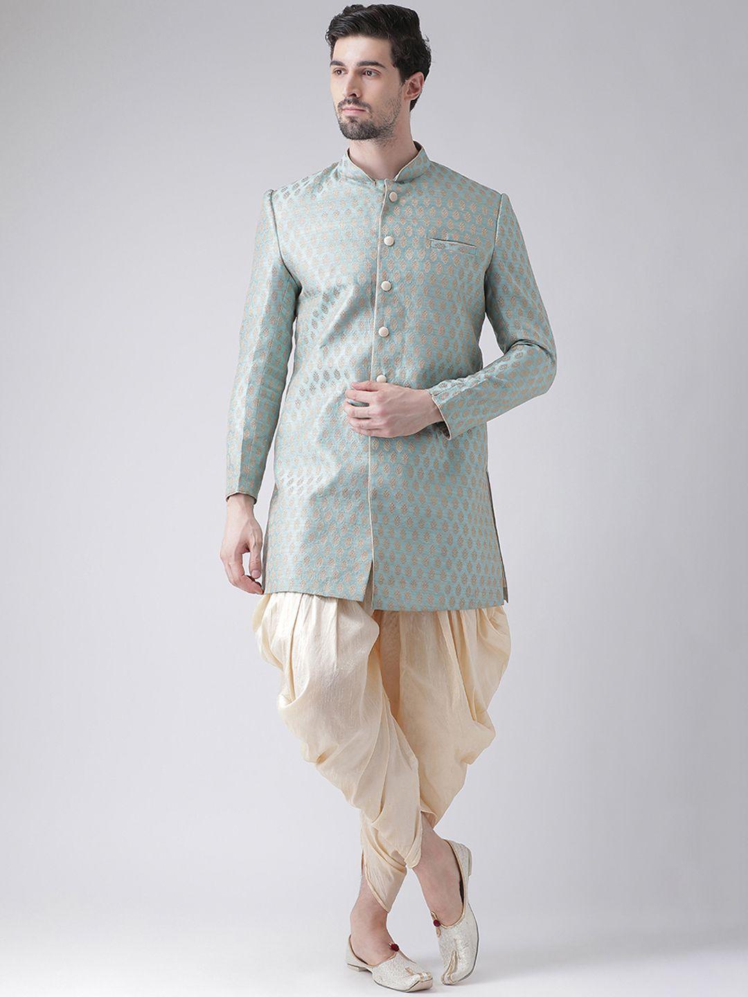 deyann-men-blue-&-cream-coloured-sherwani-with-dhoti-pants