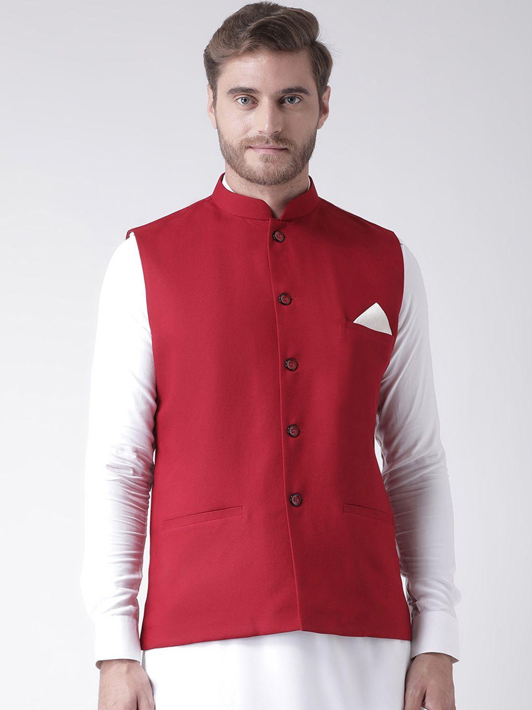 deyann-men-red-solid-nehru-jacket