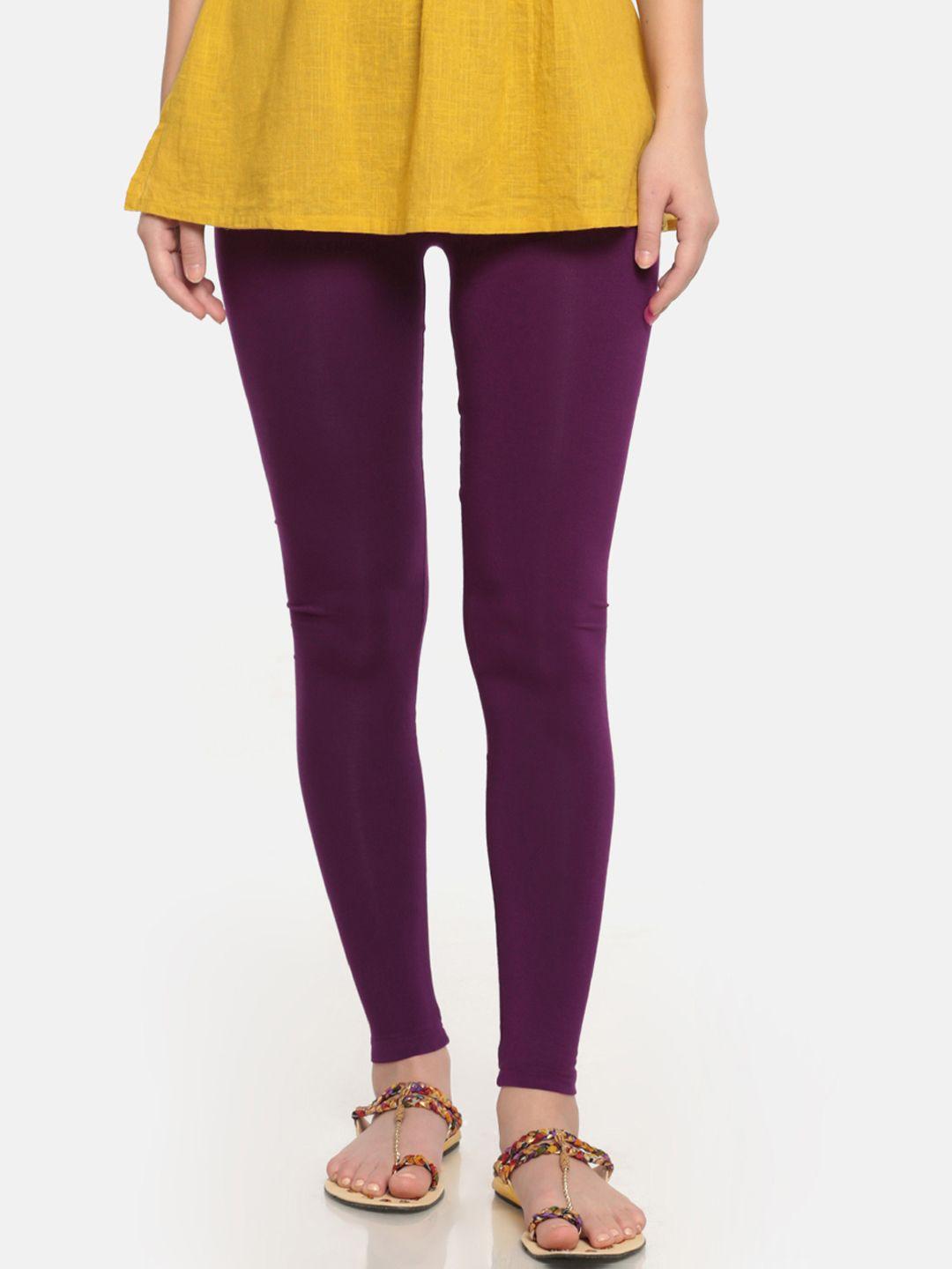 de-moza-women-purple-solid-ankle-length-leggings