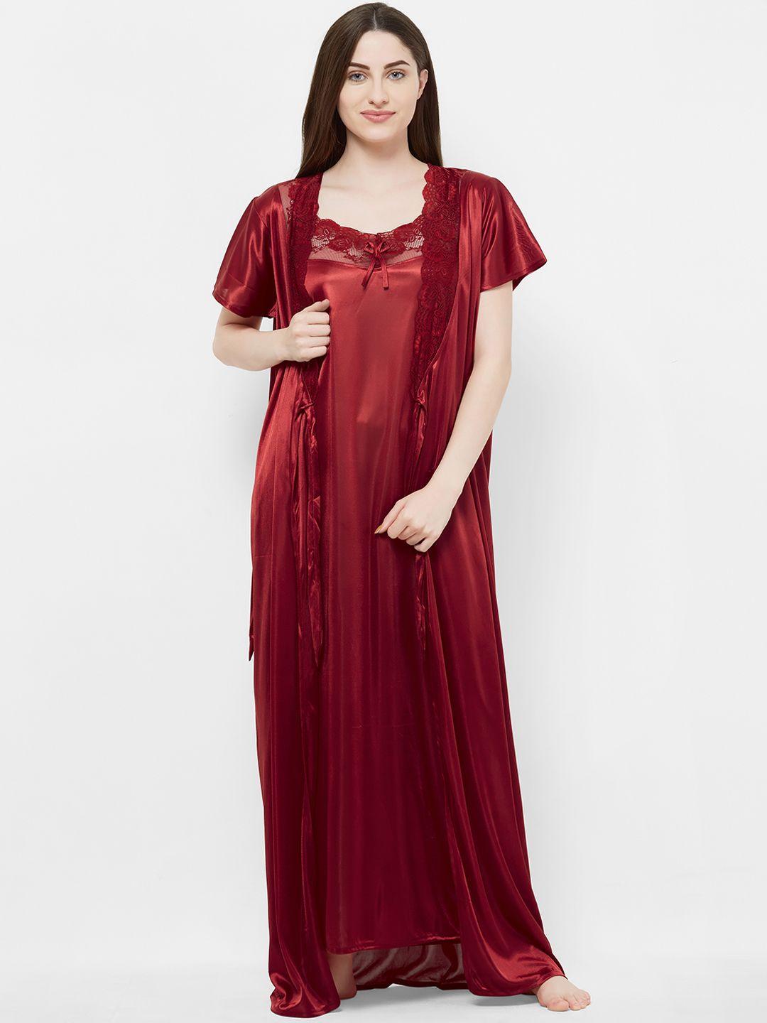 fashionrack-women-maroon-solid-nightdress