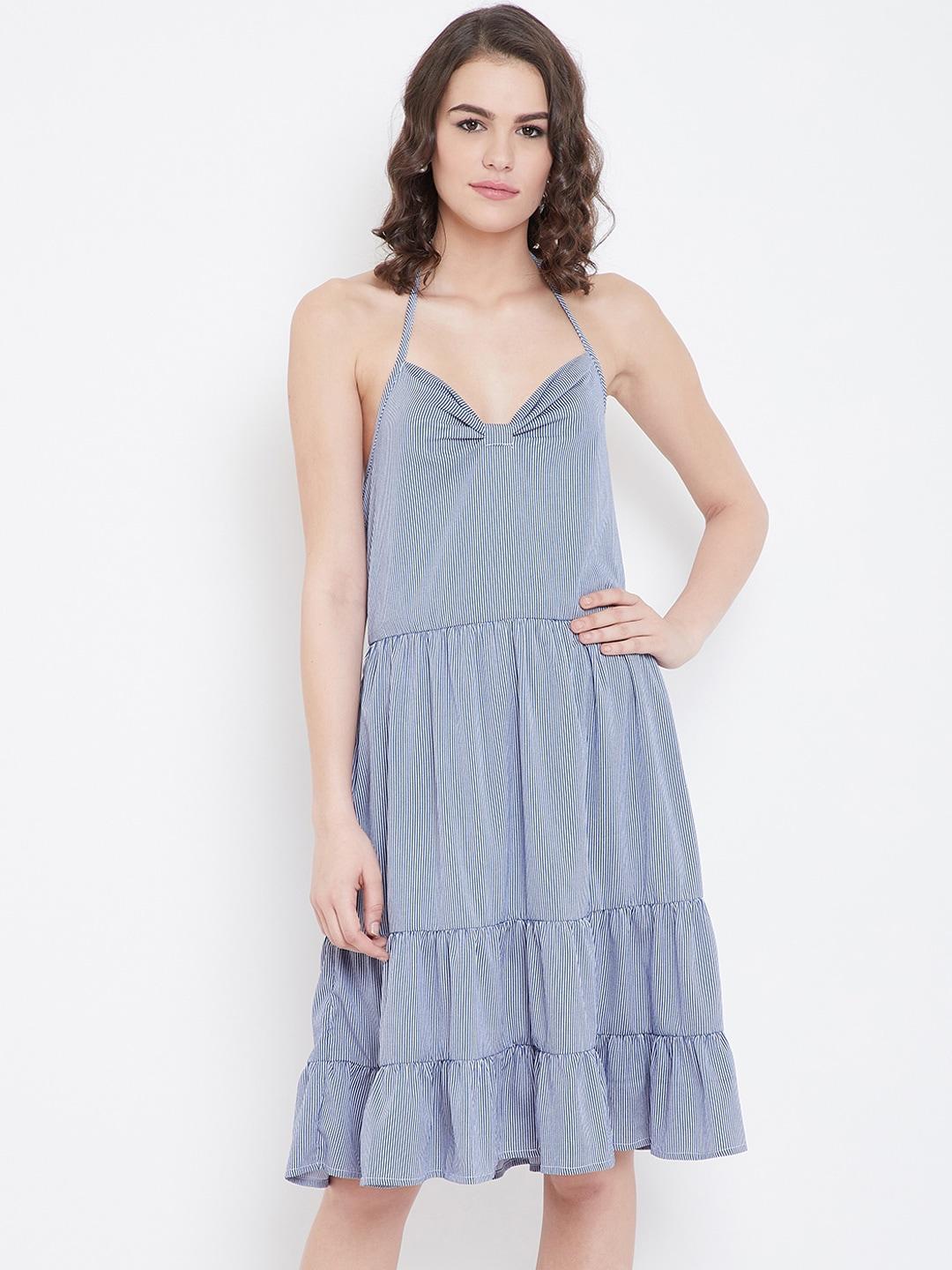 dodo-&-moa-women-white-striped-tiered-fit-and-flare-dress