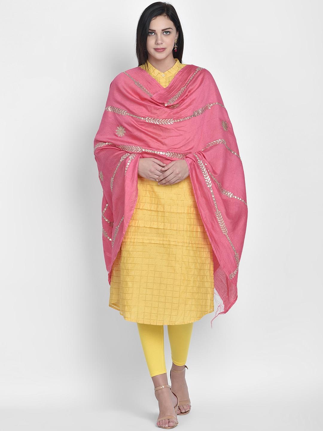 dupatta-bazaar-pink-&-gold-coloured-embroidered-dupatta