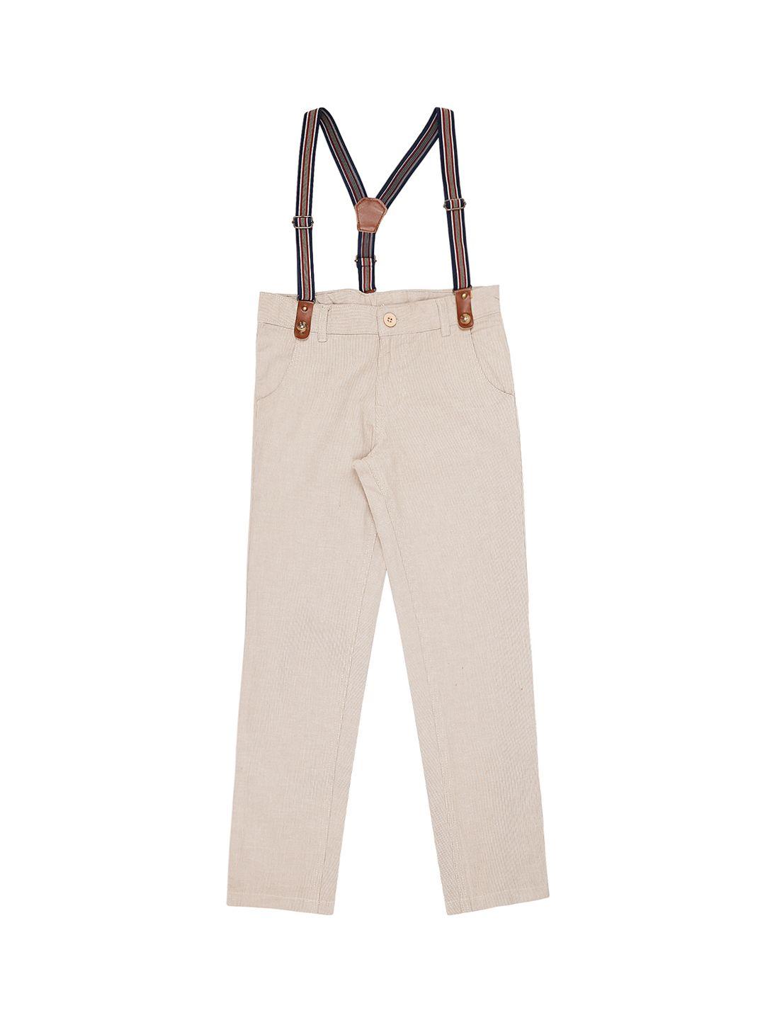 pantaloons-junior-boys-beige-&-grey-regular-fit-striped-regular-trousers