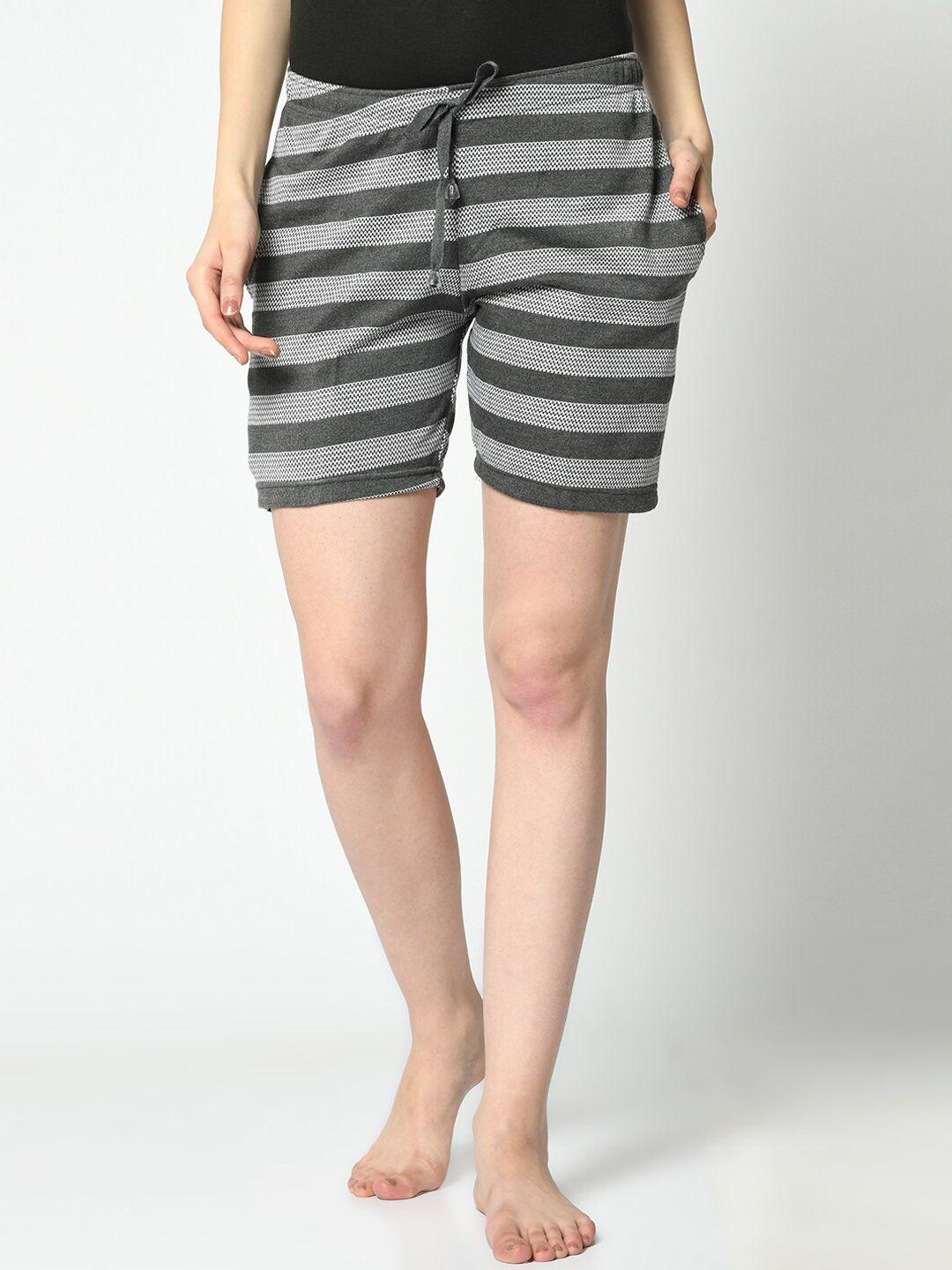 vimal-jonney-women-grey-striped-lounge-shorts