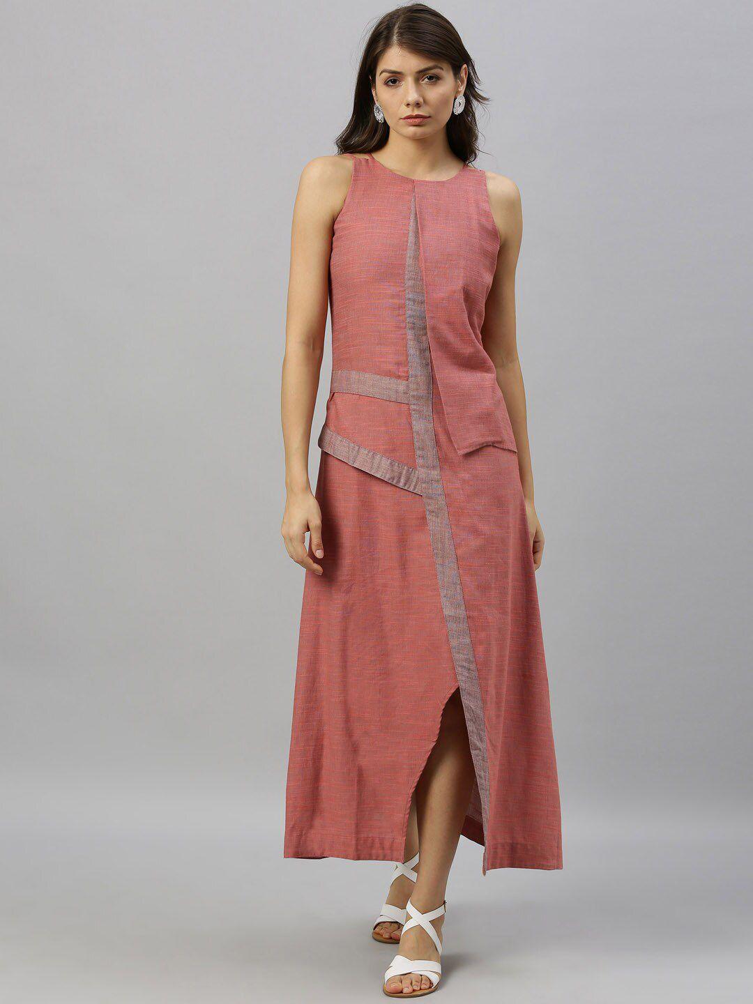 rareism-women-pink-solid-maxi-dress