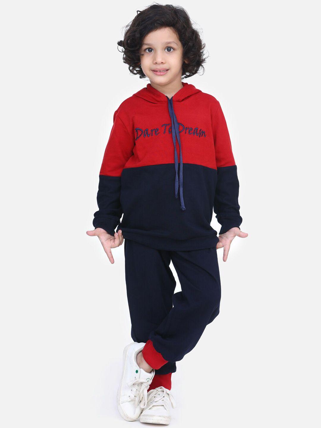 lilpicks-boys-red-&-navy-blue-colourblocked-sweatshirt-with-trousers