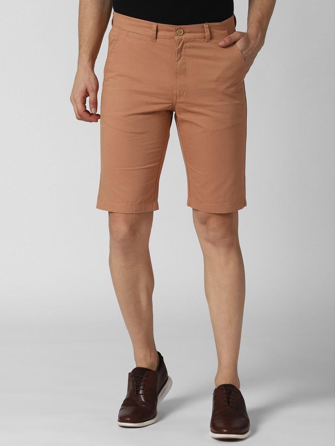 peter-england-casuals-men-peach-coloured-solid-regular-fit-shorts