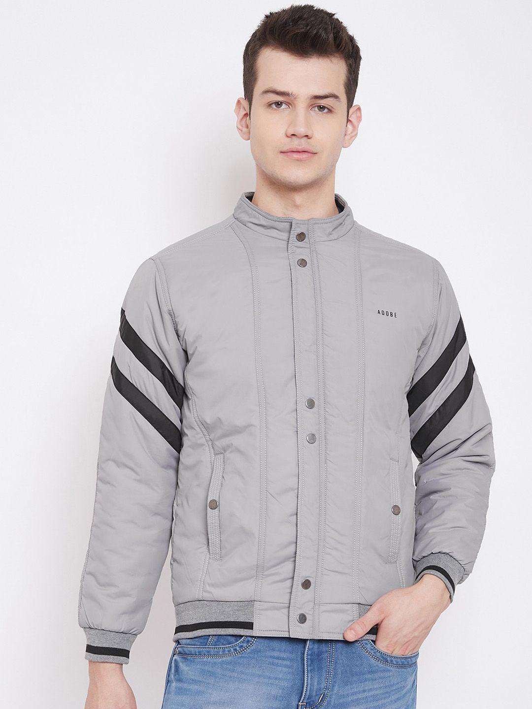 adobe-men-grey-solid-lightweight-padded-jacket
