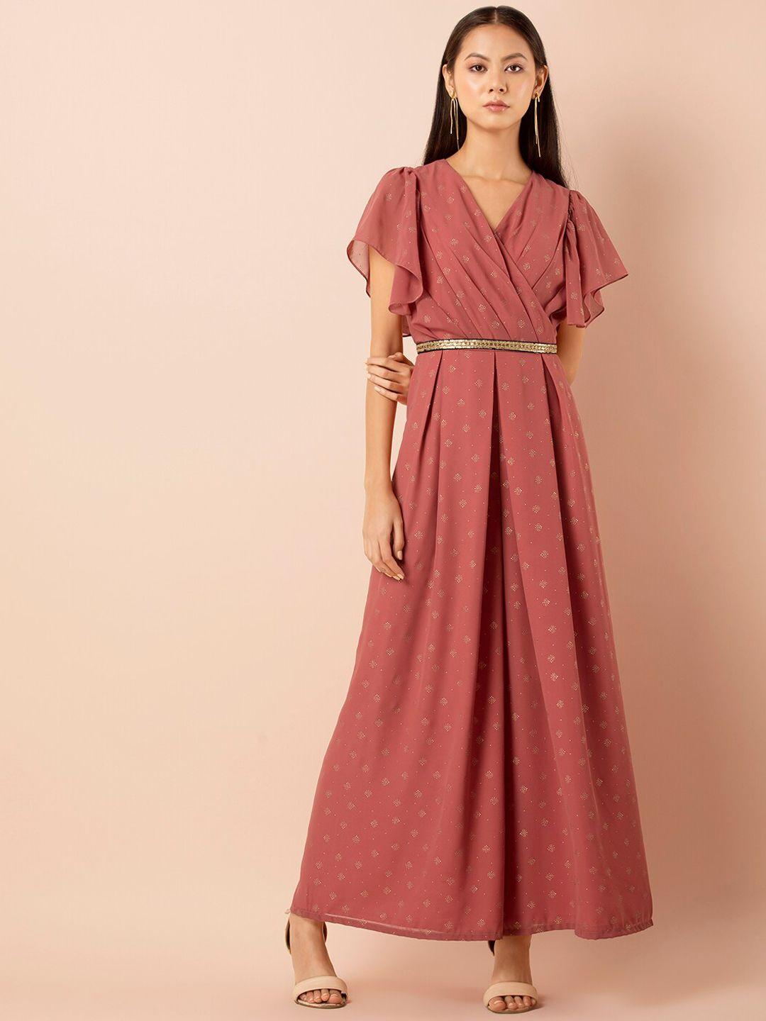 indya-women-rust-brown-&-gold-coloured-printed-jumpsuit