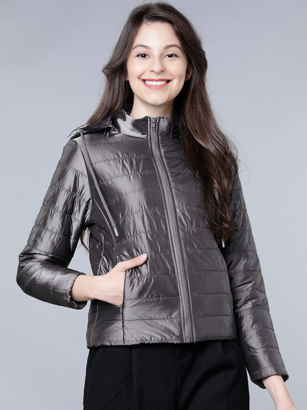 tokyo-talkies-women-metallic-coloured-solid-padded-jacket-with-detachable-hood