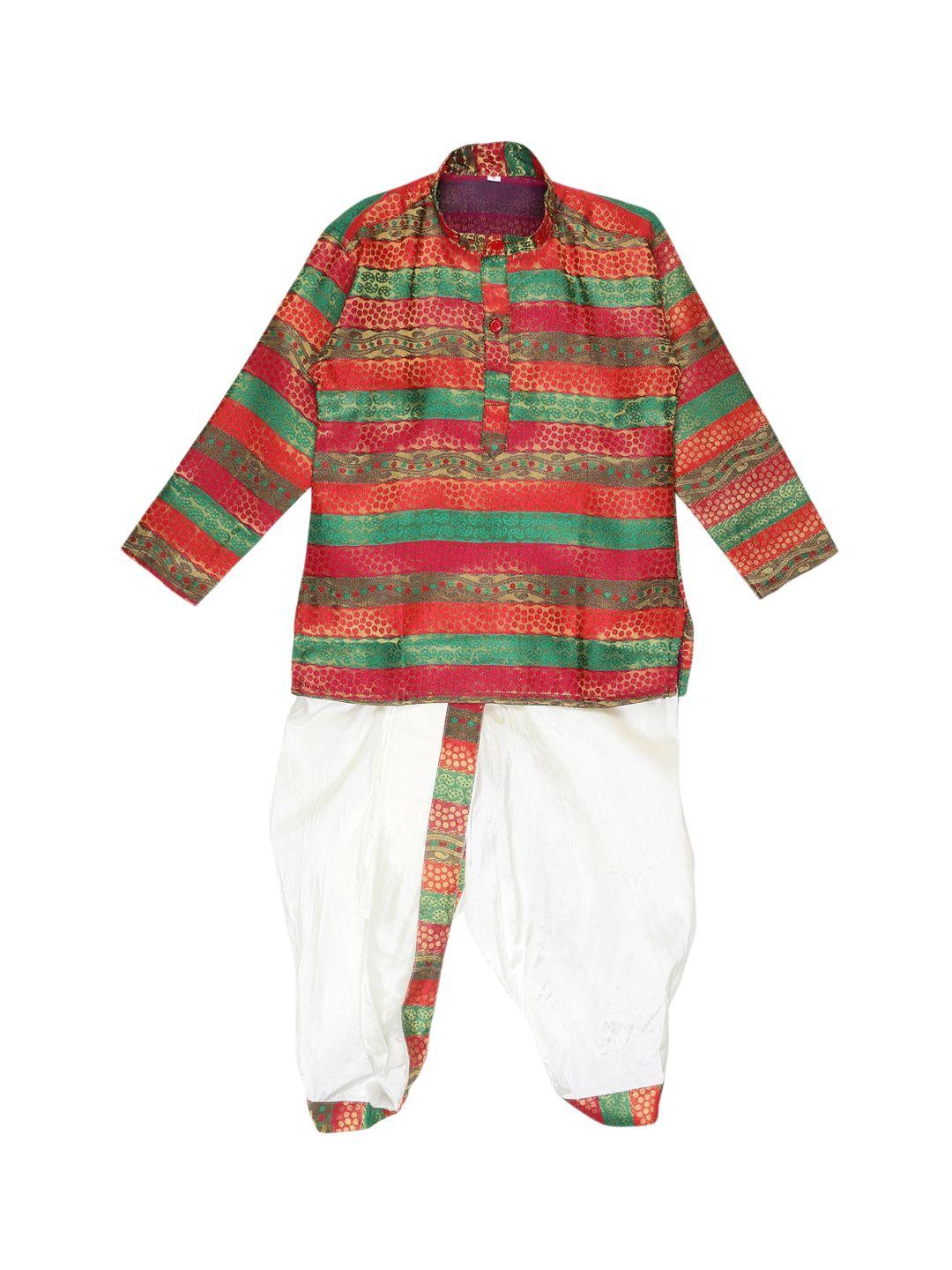 sethukrishna-boys-multicoloured-&-white-printed-kurta-with-dhoti-pants