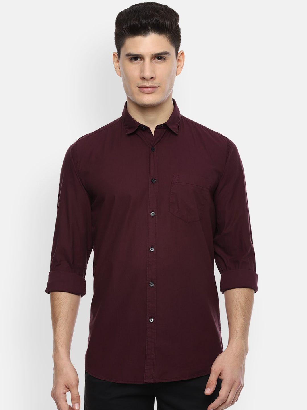 van-heusen-sport-men-maroon-slim-fit-solid-casual-shirt